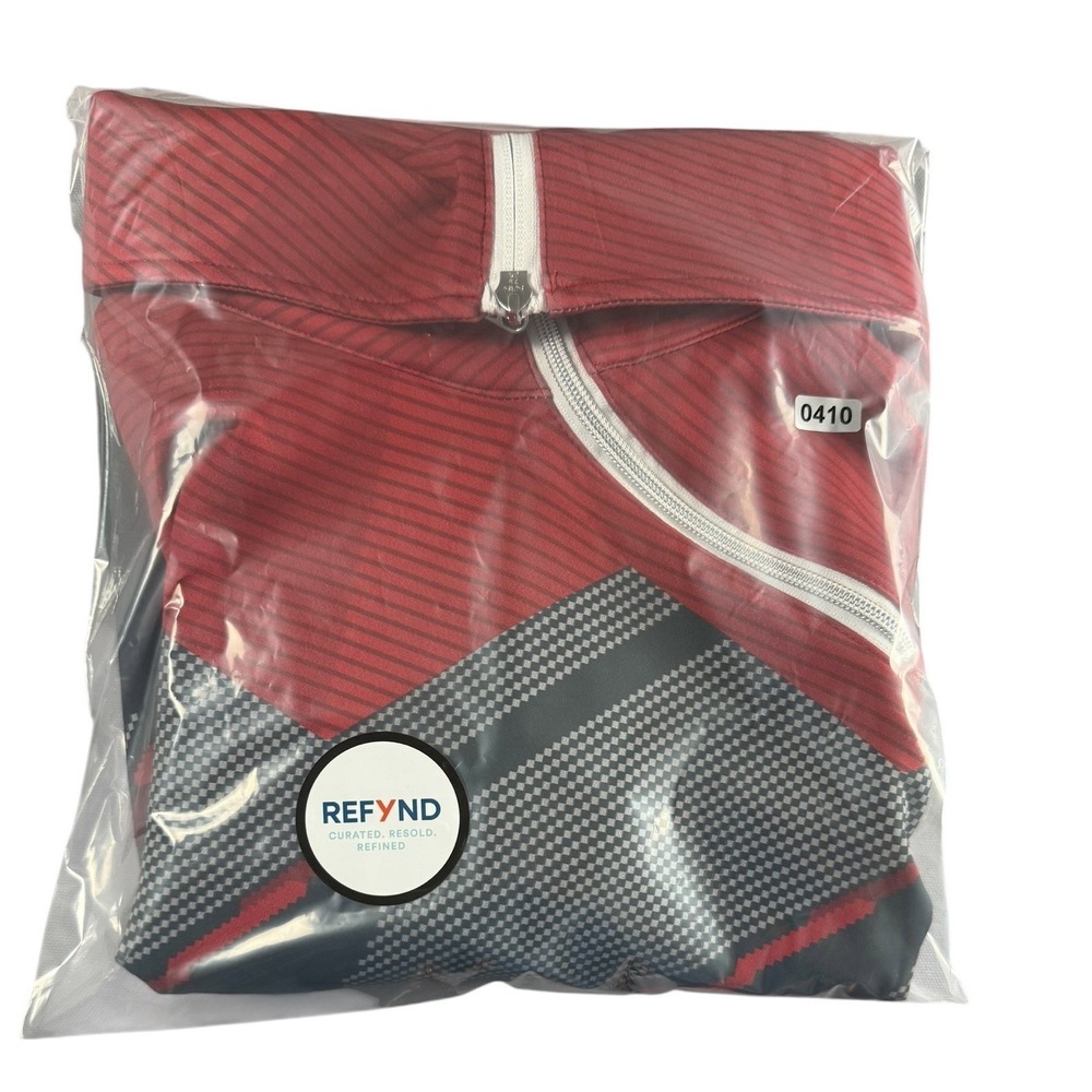 ACEGOLFS Womens Large Golf Pullover 1/4 Zip Stretch Athletic Red Gray - Picture 14 of 14